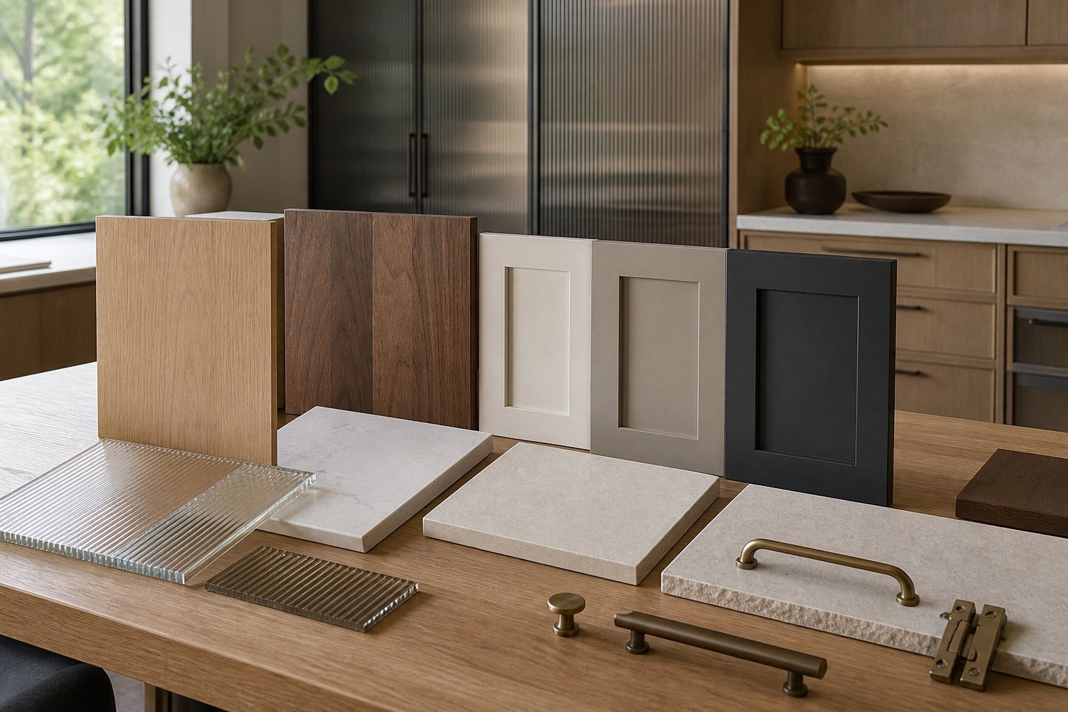 Échantillons de bois, couleurs et finis pour armoires sur mesure